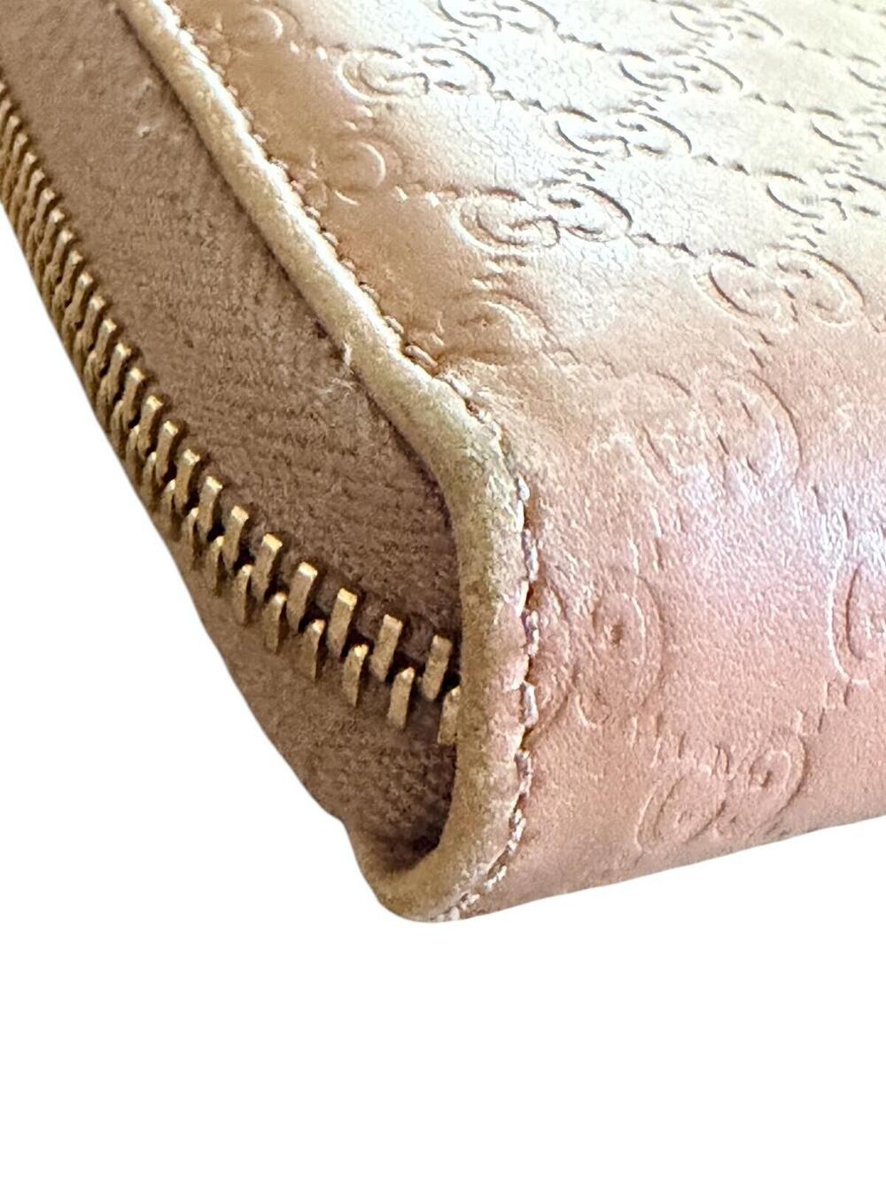 Gucci Pink Microguccissima Bow Wallet Embossed Leather Zip-Around - Picture 8 of 13